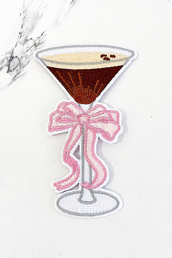 ETA 6/5 - Espresso Martini Pink Ribbon Embroidered Patch