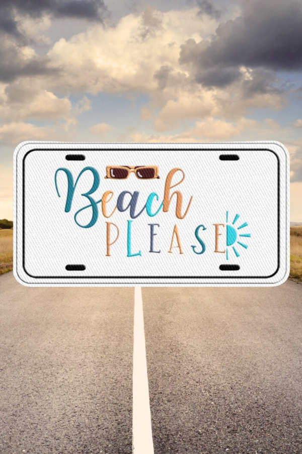 Beach Please License Embroidered Patch