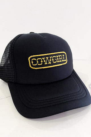 Western Cowgirl Black Trucker Hat
