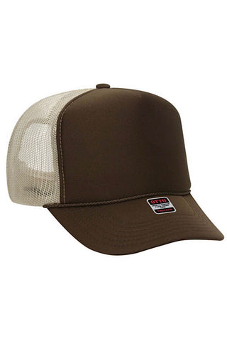 OTTO Brown Tan Mesh Trucker Hat