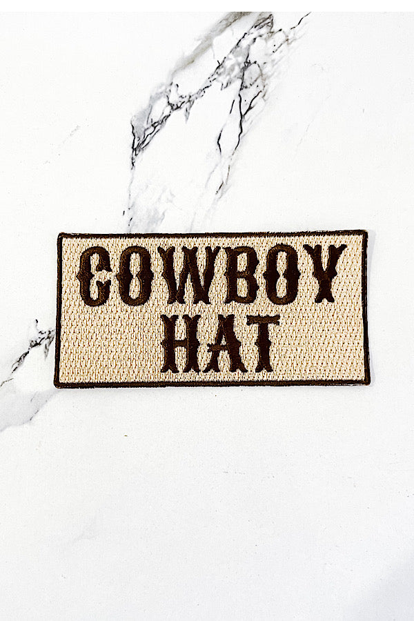 Brown Cowboy Hat Embroidered Patch