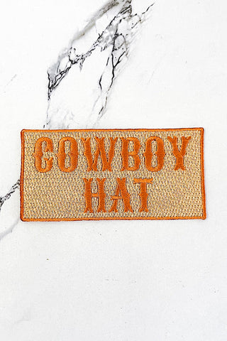 ETA 6/5 - Orange Cowboy Hat Embroidered Patch