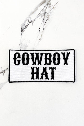 Black Cowboy Hat Embroidered Patch