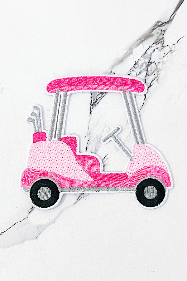 Pink Golf Cart Embroidered Patch