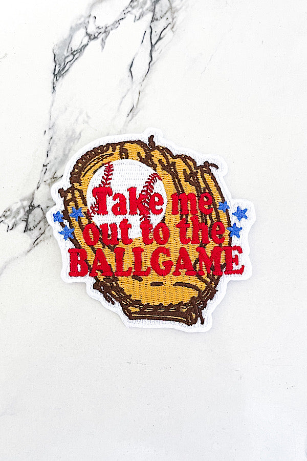 Out to the Ballgame Mitt Embroidered Patch