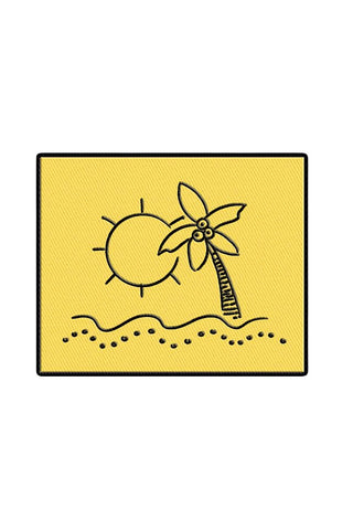 Beach Scene Embroidered Patch