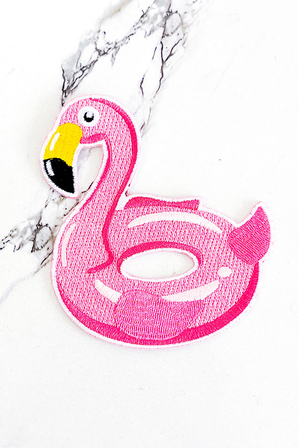 Flamingo Pool Float Embroidered Patch