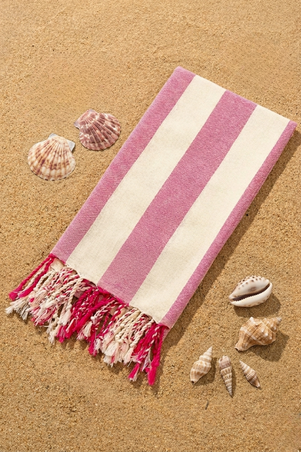 Hot Pink Cotton Turkish Beach Towel