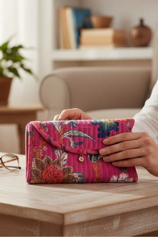 ETA 11/3 - Cora Pink Velvet Jewelry Pouch