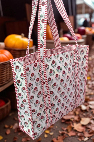 ETA 8/27 - Sullivan Red and White Floral Tote Bag