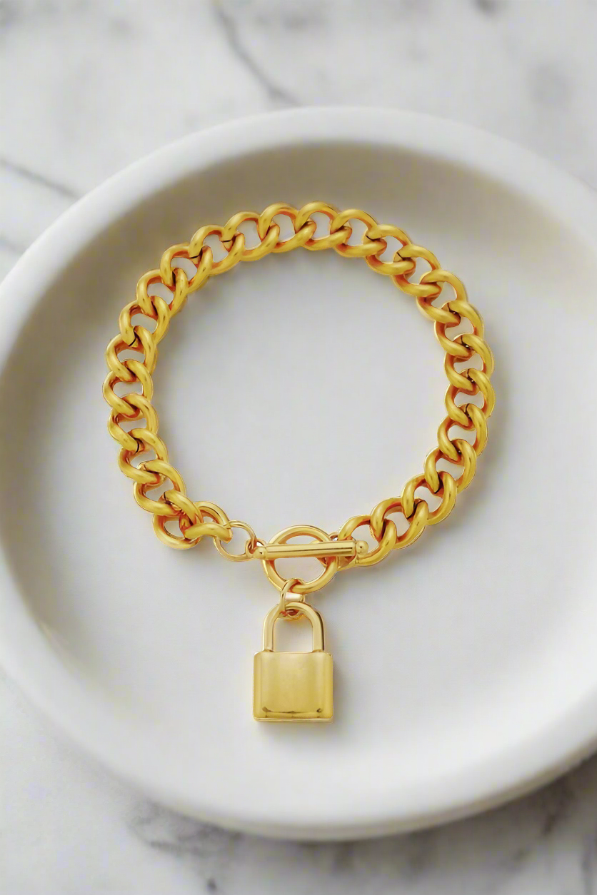 ETA 1/27 - Meredith Gold Lock Bracelet