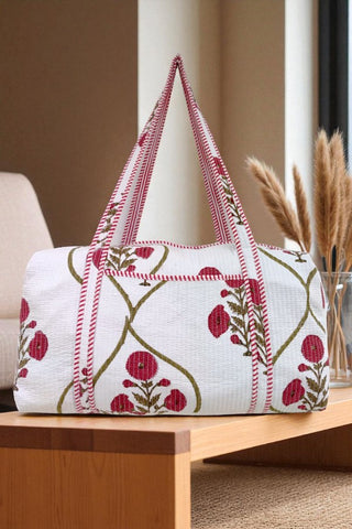 ETA 9/10 - Ellison Burgundy Floral Duffle Bag