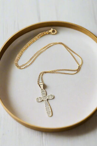 ETA 12/27 - Esther Gold Diamond Cross Necklace