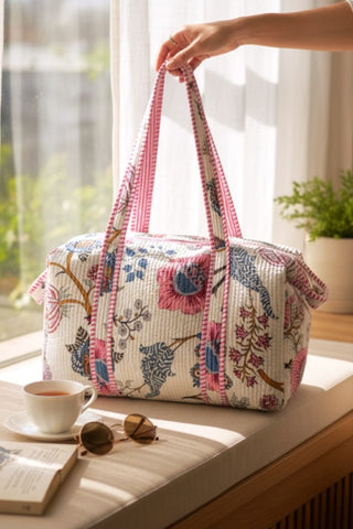 ETA 12/8 - Elena Pink Floral Duffel Bag