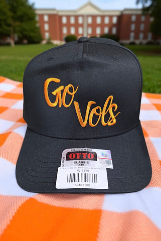 Go Vols Black Canvas Embroidered Hat