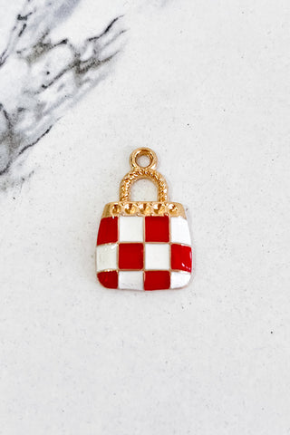 Red Check Purse Charm