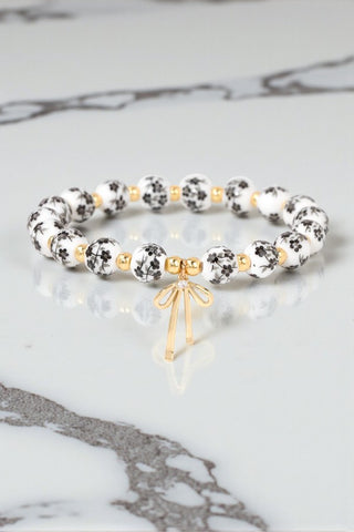 ETA 1/23 - Jen Black Floral Bow Beaded Bracelet
