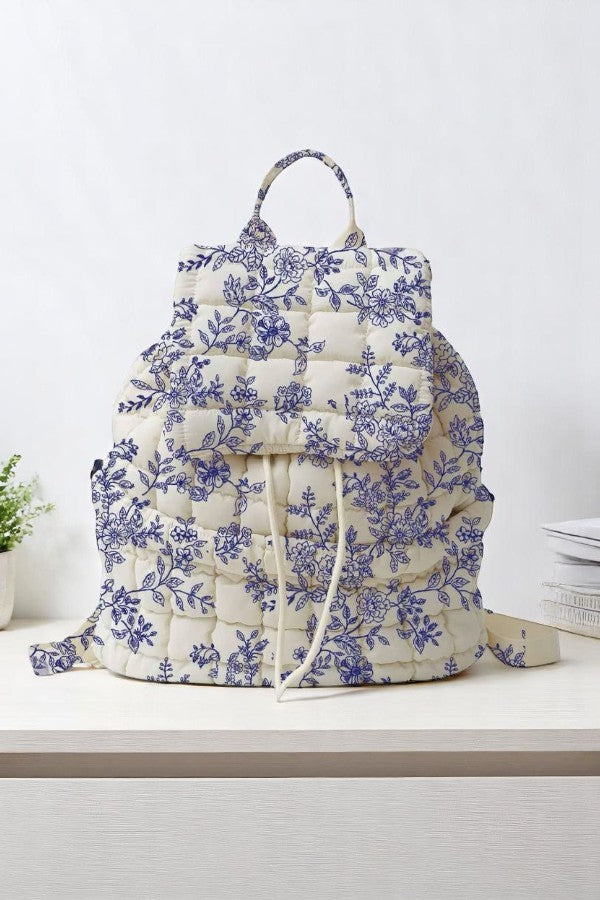 ETA 6/4 - Sylvia Blue Floral Backpack