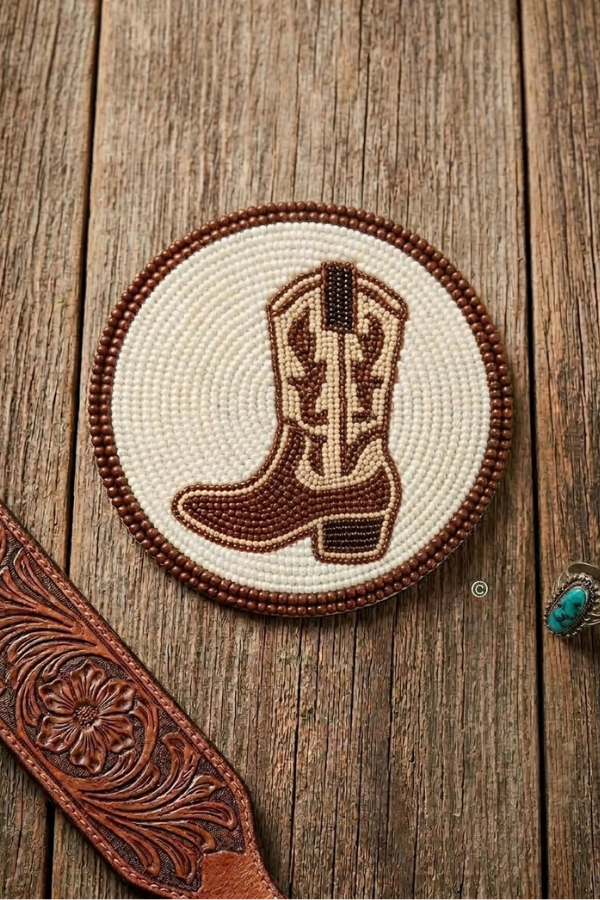 The Kick Up Your Heels Beaded Coaster