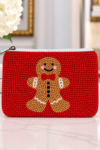 ETA 10/15-10/29 Gingerbread Man Beaded Coin Purse
