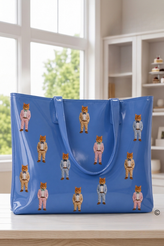 ETA 10/15-10/29 Oliver the Purrfect Gentleman Blue Vinyl Tote©