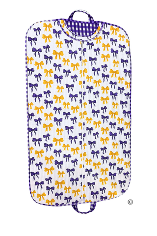 ETA 7/30-8/13 Sideline Social Purple and Yellow Bow Garment Bag