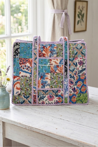 ETA 7/20 - Sadie Floral Patchwork Print Tote Bag