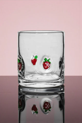 Strawberry Clear Drinking Glass