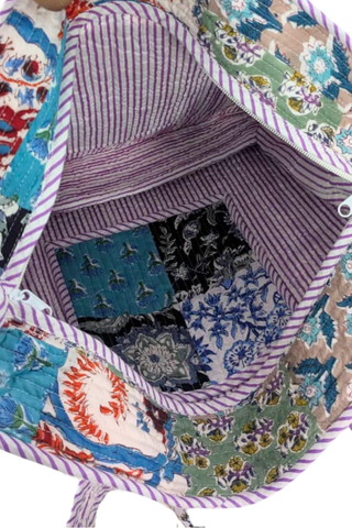 ETA 7/20 - Sadie Floral Patchwork Print Tote Bag