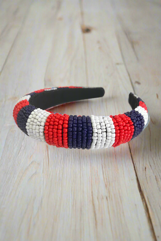 Liberty Striped Beaded Headband