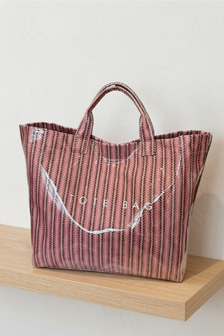 ETA 5/8 - Pink Chevron TOTE BAG