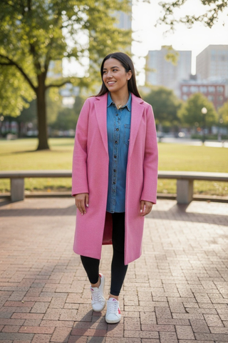 Juliette Pink Mid-Length Coat