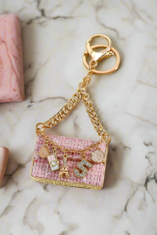 ETA 1/28 - Pink Tweed Handbag Purse Charm