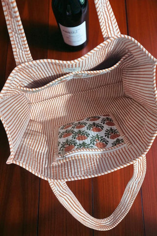 Monroe Orange Floral Tote Bag