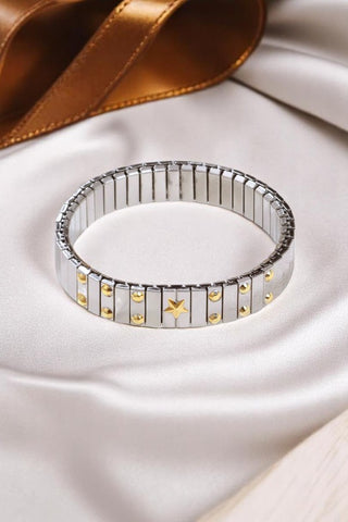 ETA 6/6 - Harrison Silver Bracelet with Gold Stars