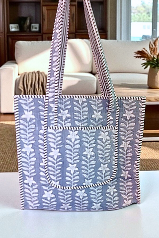 ETA 9/8 - Sinclair Blue Floral Tote Bag