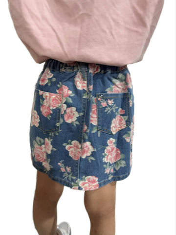 Betsy Kids Floral Denim Skirt
