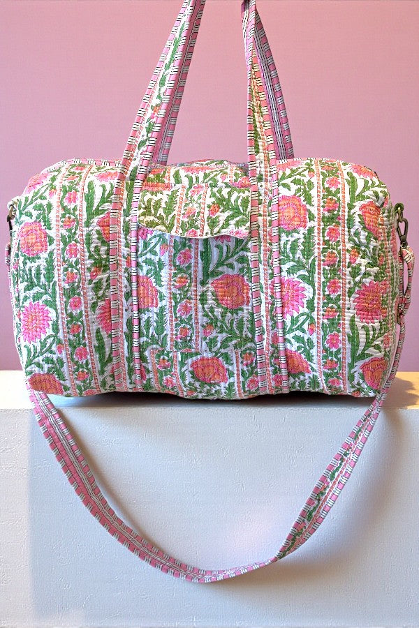 ETA 3/12 - Eliana Pink Floral Duffel Bag