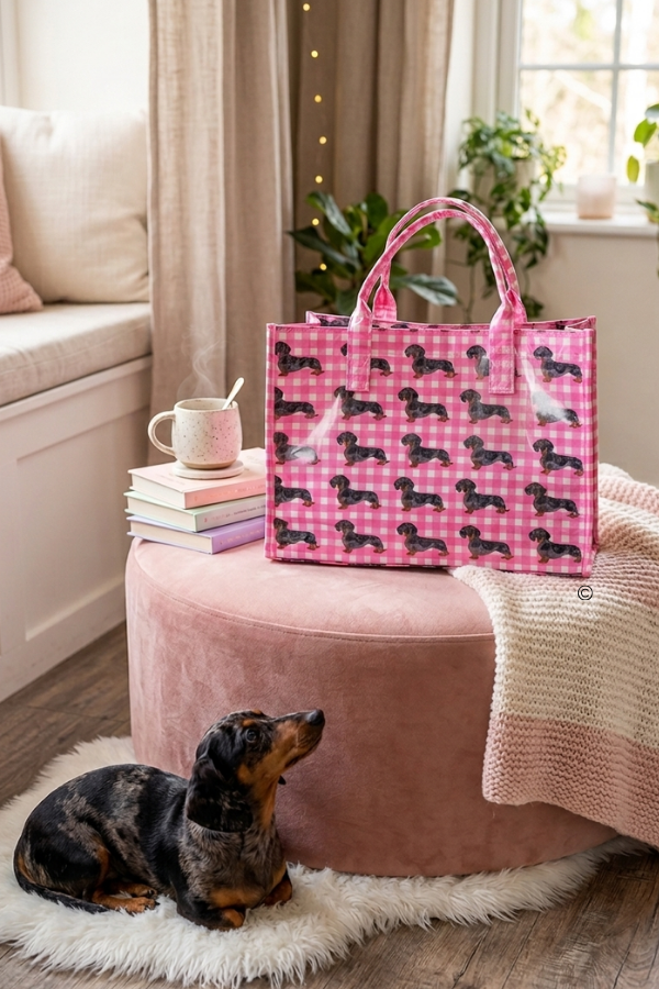 ETA 8/24-9/7 The Chloe Pink Gingham Vinyl Tote Bag