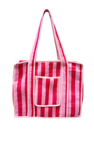 ETA 10/19-11/9 Nash Grey Carryall in Pink Stripe