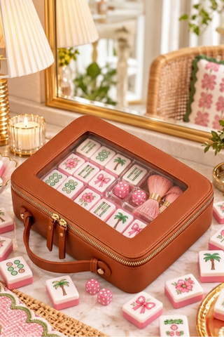 ETA 1/8-1/29 Posie Brown Clear Travel Bag