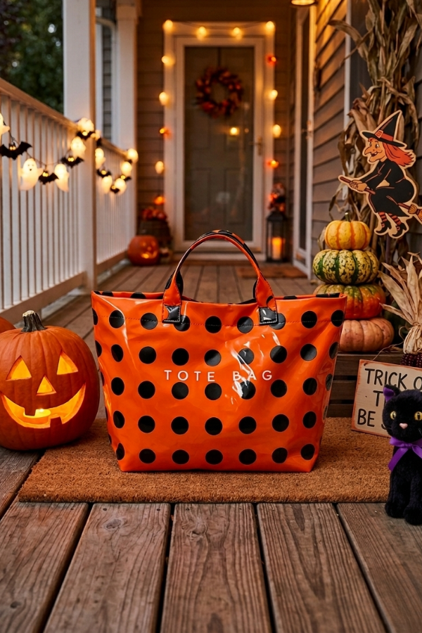 ETA 8/13 - Orange and Black Dot TOTE BAG