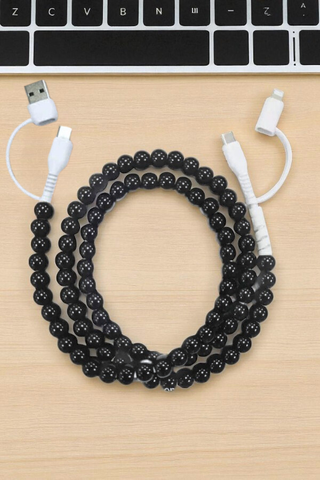 ETA 9/22 - Updated Black Beaded Cord Phone Charger