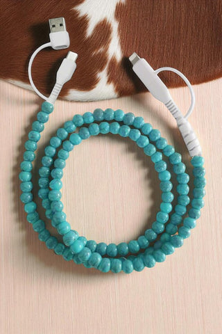 ETA 9/22 - Updated Turquoise Beaded Cord Phone Charger