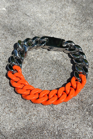 Victoria Orange and Silver Link Bracelet