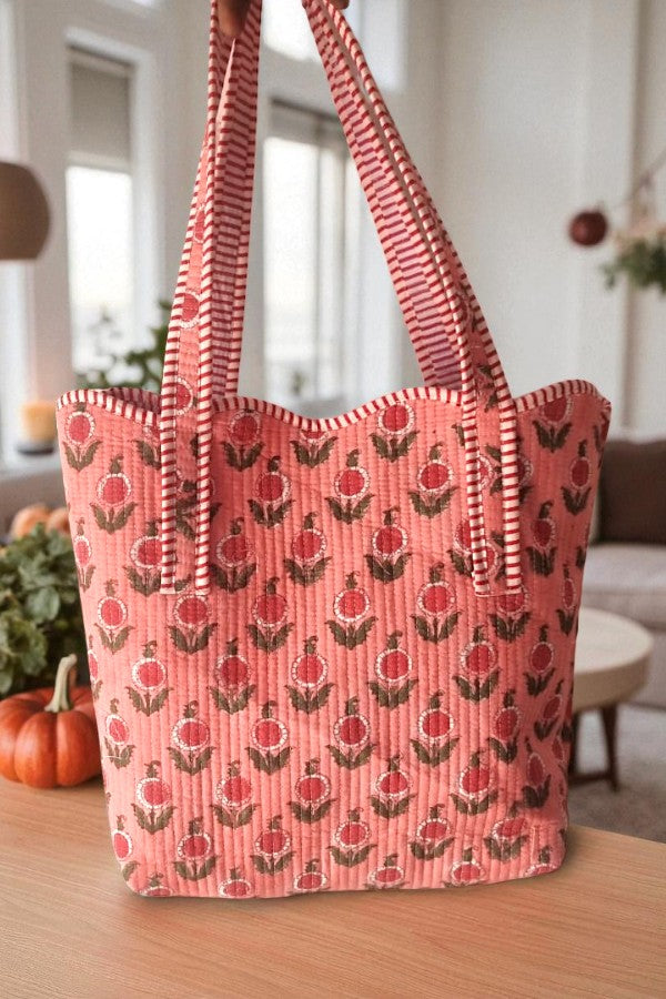 ETA 9/15 -  Cider Bloom Pink Scalloped Tote Bag