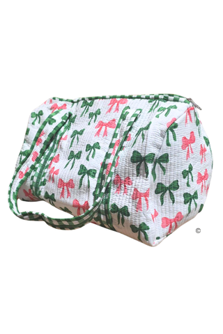 Southern Belle Pink and Green Bow Duffel Bag