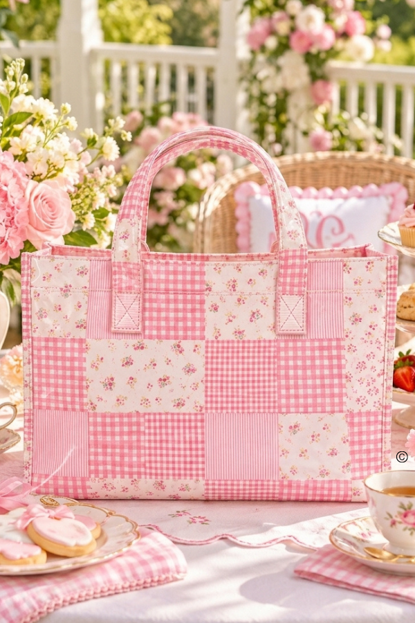 ETA 1/8-1/29 The Patchwork Picnic Vinyl Tote Bag©