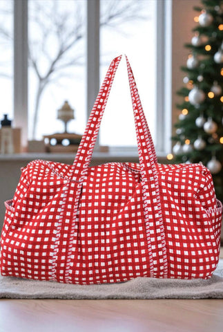 ETA 9/18 - Brighton Red Gingham Duffle Bag