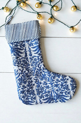 ETA 9/23 - Noel Blue Floral Holiday Stocking